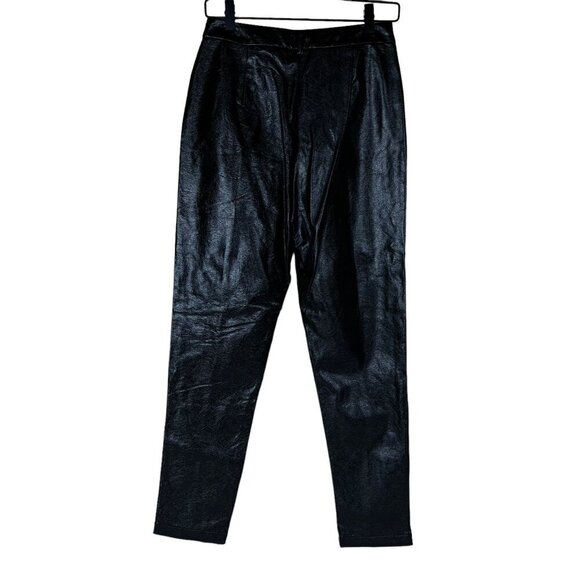 4th And Reckless Women size M NWOT Faux Leather Straight Leg Pants Lined - Picture 2 of 9